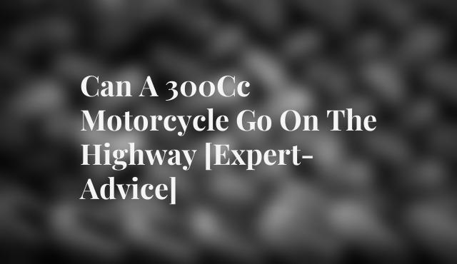 Can A 300Cc Motorcycle Go On The Highway [Expert-Advice]