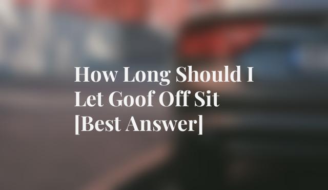 How Long Should I Let Goof Off Sit [Best Answer]